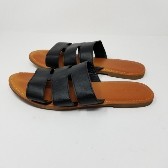 She & In Women's Sandals Flats Three Strap Slide Slip On Straps Size 9 Flexible - Picture 5 of 8